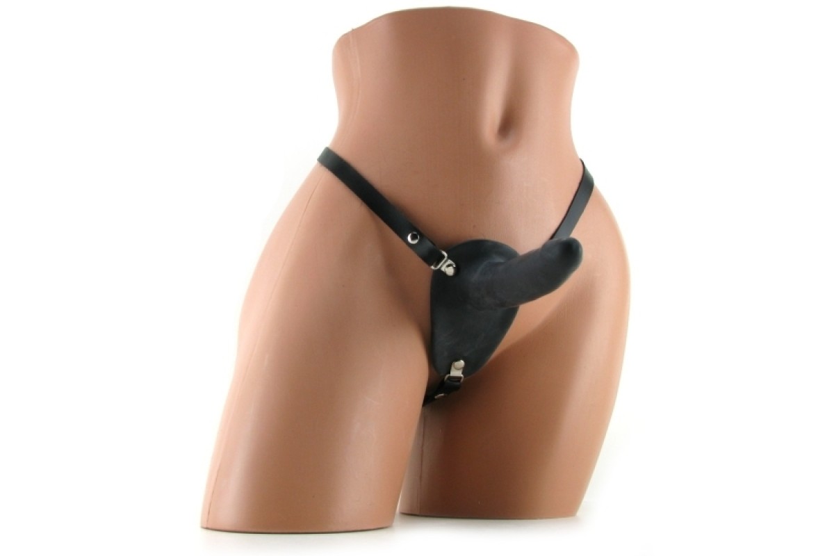 Страпон с вагинальной стимуляцией Pipedream Double Penetrix Strap On, черный 3925-02 PD - PipeDream - Страпоны с дополнительной стимуляцией - Купить