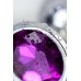 Анальная втулка Metal by TOYFA металл серебристая с кристаллом цвета аметист 9,5 см Ø 4 см 150 - фото 1