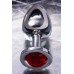 Анальная втулка Metal by TOYFA металл серебристая с рубиновым кристаллом 10 см Ø 4 см 360 г - фото 2