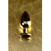 Анальная втулка Metal by TOYFA металл золотистая с кристаллом цвета турмалин 9,5 см Ø 4 см 145 - фото 1