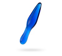 Двусторонний фаллоимитатор Sexus Glass стекло синий 17,5 см
