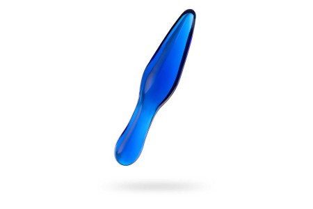 Двусторонний фаллоимитатор Sexus Glass стекло синий 17,5 см