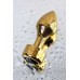Анальная втулка Metal by TOYFA металл золотистая с кристаллом цвета турмалин,10,8 см Ø 4 см 195 - фото 3