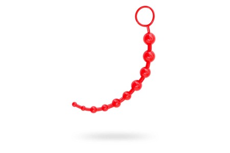 Анальная цепочка Black & Red by TOYFA водонепроницаемая ПВХ красная 31 см Ø 3 см
