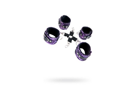 Кружевной бондажный комплект TOYFA Marcus (сцепка наручники и оковы) пурпурный