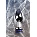 Анальная втулка Metal by TOYFA металл серебристая с кристаллом цвета сапфир 8 см Ø 3,5 см 265 - фото 9