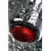 Анальная втулка Metal by TOYFA металл серебристая с кристаллом цвета рубин 9,5 см Ø 3,5 см 130 - фото 1