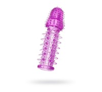 Насадка на пенис с ворсинками TOYFA TPE фиолетовая 13,5 см