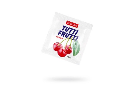 Съедобная гель-смазка TUTTI-FRUTTI для орального секса со вкусом вишни 4 гр по 20 шт в упаковке