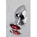 Анальная втулка Metal by TOYFA металл серебристая с кристаллом цвета рубин 9,5 см Ø 4 см 420 г - фото 4