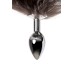 Анальная втулка Metal by TOYFA хвостом черно-бурой лисы металл серебристый 45 см Ø 3,3 см - фото 1