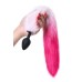 Анальная втулка с бело-розовым хвостом POPO Pleasure by TOYFA M силикон черная 45 см Ø 3,3 см - фото 3