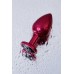 Анальный страз Metal by TOYFA металл красный с кристалом цвета турмалин 8,2 см Ø3,4 см 85 г - фото 1