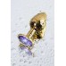 Анальный страз Metal by TOYFA металл золотистый с кристаллом цвета аметист 7 см Ø 2,8 см 50 г - фото 3
