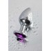 Анальная втулка Metal by TOYFA металл серебристая с кристаллом цвета аметист 9,5 см Ø 4 см 150 - фото 7