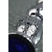 Анальная втулка Metal by TOYFA металл серебристая с кристаллом цвета сапфир 14 см Ø 2,5 см 125 - фото 1