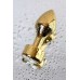 Анальная втулка Metal by TOYFA металл золотистая с кристаллом цвета алмаз 10,8 см Ø 4 см 195 г - фото 2