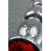 Анальная втулка Metal by TOYFA металл серебристая с кристаллом цвета рубин 14 см Ø 3,5 см 215 - фото 1