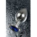 Анальная втулка Metal by TOYFA металл серебристая с кристаллом цвета сапфир 8 см Ø 3,5 см 265 - фото 8