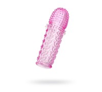 Насадка рельефная Eromantica TPE розовый 13,5 см