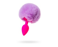 Анальная втулка с хвостом ToDo by Toyfa Sweet bunny силикон розово-фиолетовый 13 см Ø 2,8 см 44