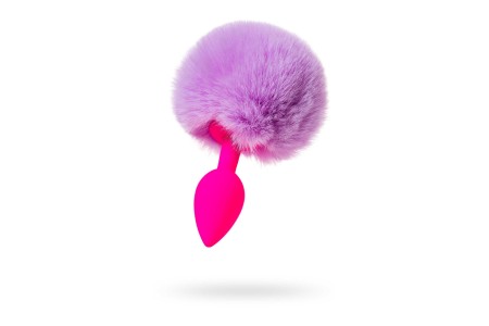 Анальная втулка с хвостом ToDo by Toyfa Sweet bunny силикон розово-фиолетовый 13 см Ø 2,8 см 44