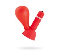 Вибромассажер для сосков Black & Red by TOYFA с грушей ABS пластик красный 8,2 см