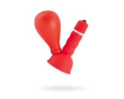 Вибромассажер для сосков Black & Red by TOYFA с грушей ABS пластик красный 8,2 см
