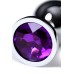Анальный страз Metal by TOYFA металл серебристый с фиолетовым кристаллом 8 см Ø 3,4 см 85 г - фото 2
