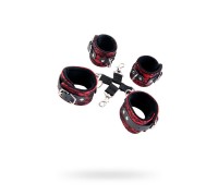 Кружевной бондажный комплект TOYFA Marcus (сцепка наручники и оковы) красный