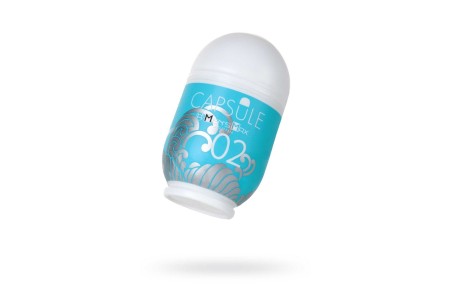 Мастурбатор нереалистичный CAPSULE 02 Sazanami MensMax TPE голубой 8 см