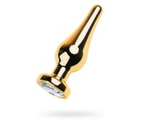 Анальный страз Metal by TOYFA металл золотистый с кристаллом цвета алмаз 10 см Ø 3 см 95 г