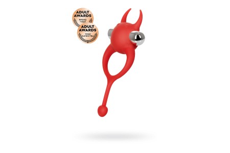 Виброкольцо с хвостиком JOS NICK силикон красный 13,5 см