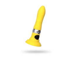 Нереалистичный вибратор Sexus Funny Five ABS пластик Желтый 18,5 см