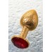 Анальная втулка Metal by TOYFA металл золотистая с рубиновым кристаллом 7,5 см Ø 3 см 145 г - фото 9