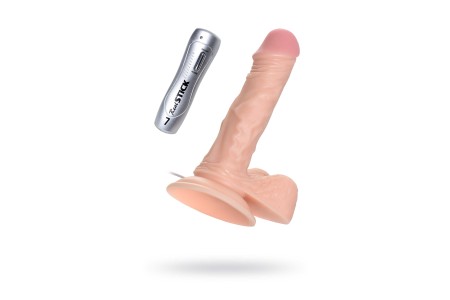 Реалистичный вибратор TOYFA RealStick Nude PVC телесный 12 режимов вибрации 17 см