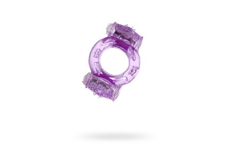 Эрекционное кольцо на пенис с двойной вибрациейTOYFA TPE фиолетовый