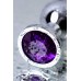 Анальный страз Metal by TOYFA металл серебристый с фиолетовым кристаллом 8 см Ø 3,4 см 85 г - фото 9