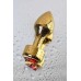 Анальная втулка Metal by TOYFA металл золотистая с кристаллом цвета рубин 10,8 см Ø 4 см 195 г - фото 2