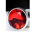 Анальная втулка Metal by TOYFA металл серебристая с кристаллом цвета рубин 9,5 см Ø 4 см 420 г - фото 3