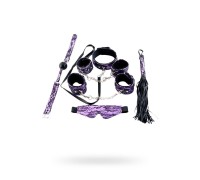 Кружевной наборTOYFA Marcus (маска наручники оковы ошейник флоггер кляп) пурпурный