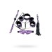 Кружевной наборTOYFA Marcus (маска наручники оковы ошейник флоггер кляп) пурпурный - фото