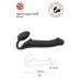Безремневой нереалистичный страпон Strap-on-me L силикон черный 25 см - фото 5