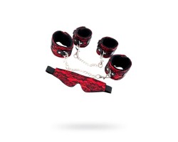 Кружевной набор TOYFA Marcus (наручники оковы и маска) красный