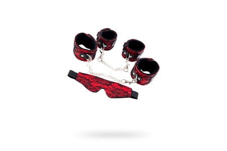 Кружевной набор TOYFA Marcus (наручники оковы и маска) красный