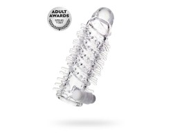 Насадка на пенис TOYFA A-Toys с вибропулей TPR прозрачная 13,4 см