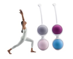 Применение вагинальных шариков для тренировки интимных мышц. 