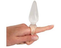 Анальная пробочка с кольцом на пальчик Finger Plug прозрачная