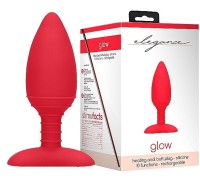 Красная анальная пробка Glow с функцией нагрева