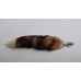 Металлическая рельефная анальная пробка с роскошным хвостиком из натурального меха - фото 2